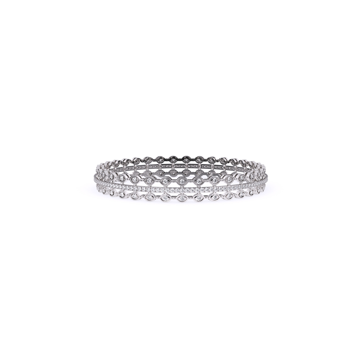 Round Brilliant Cut Lab Grown Diamond Bangle